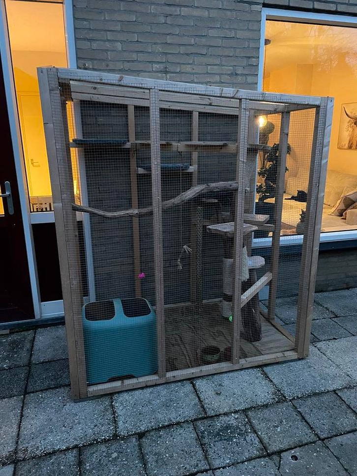 katten ren., Dieren en Toebehoren, Vogels | Hokken en Kooien, Zo goed als nieuw, Volière, Aluminium, Ophalen of Verzenden