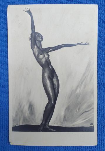 Josephine Baker. Oude originele postkaart circa 1920.  beschikbaar voor biedingen