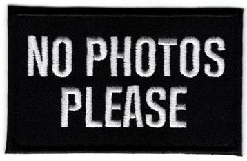 No Photos Please stoffen opstrijk patch embleem