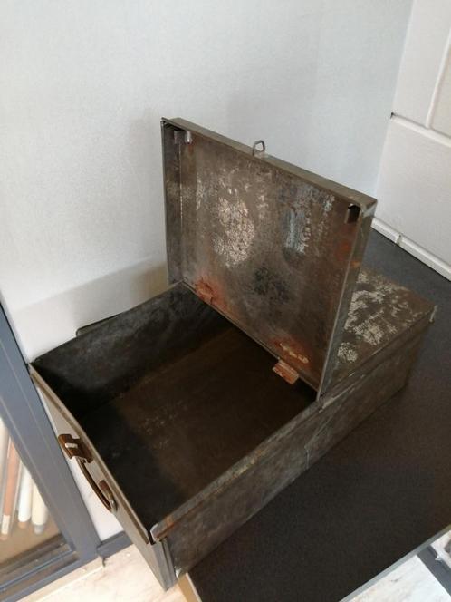 Leuk metalen winkel toonbank blik uit bakkerij geleefde staa, Antiek en Kunst, Curiosa en Brocante, Ophalen of Verzenden