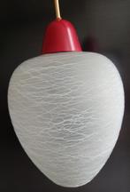 Retro hanglamp met melkglas, Gebruikt, Ophalen of Verzenden, Glas, Minder dan 50 cm