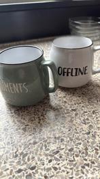 2 grote mokken ! Voor soep of thee ., Huis en Inrichting, Ophalen, Zo goed als nieuw, Overige stijlen, Kop(pen) en/of Schotel(s)