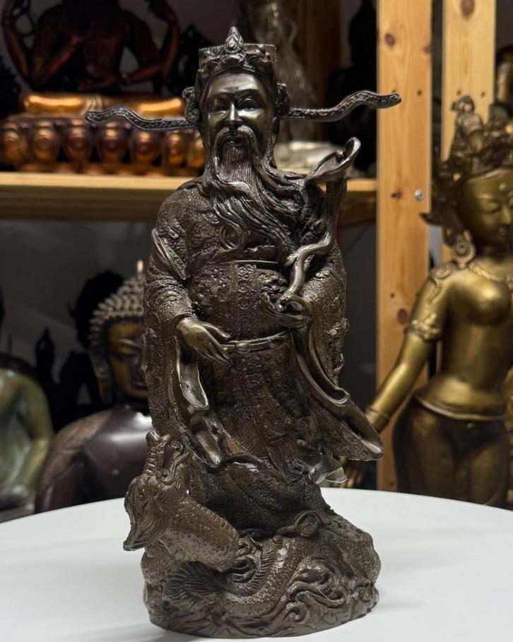 Bronzen Daoïstische Onsterfelijke (Shouxing) – late Qing, Huis en Inrichting, Woonaccessoires | Boeddhabeelden, Gebruikt, Ophalen of Verzenden
