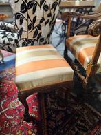 Antieke Herenstoel met Voetenbankje & Kussen, Antiek en Kunst, Antiek | Meubels | Stoelen en Banken, Ophalen of Verzenden