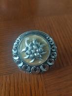 Vintage Sjaalklem Edelweiss, 4 tot 7 cm, Gebruikt, Ophalen of Verzenden, Zilver