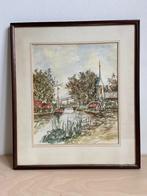 Gekleurde prent afbeelding in lijst, Antiek en Kunst, Curiosa en Brocante, Ophalen