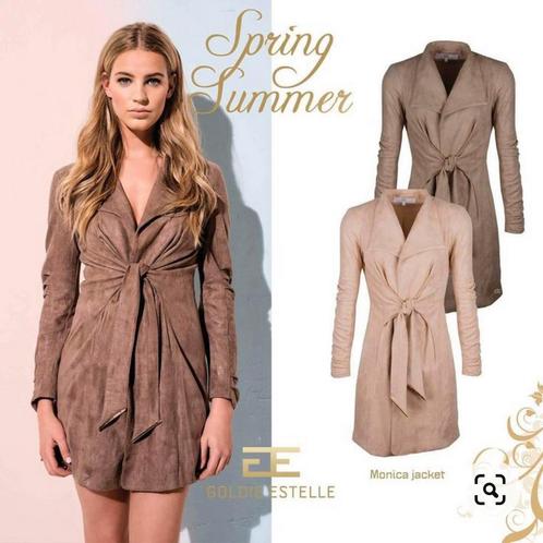 Trenchcoat Lederlook Goldie Estelle Monica Maat S Als nieuw, Kleding | Dames, Jasjes, Kostuums en Pakken, Zo goed als nieuw, Jasje