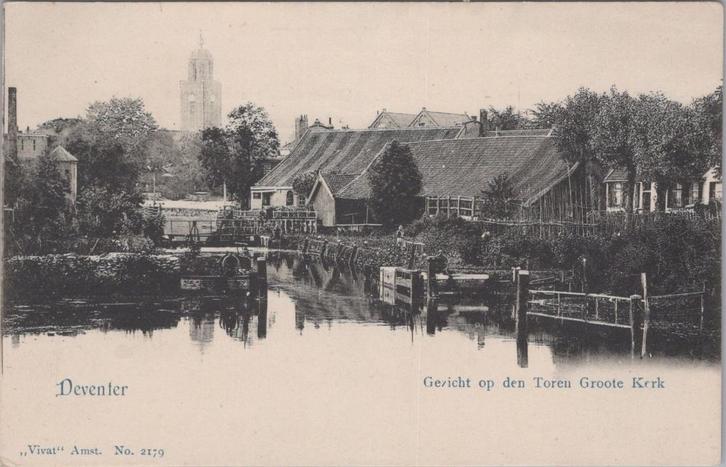 Deventer - Gezicht op de grote kerk - VIVAT No. 2179, Verzamelen, Ansichtkaarten | Nederland, Ongelopen, Overijssel, Voor 1920