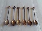 6 schelpenlepeltjes verzilverd, Ophalen of Verzenden, Gebruikt, Rvs of Chroom