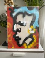 Moderne graffiti kunst met lijst “Golden Rockstar”, Antiek en Kunst, Kunst | Schilderijen | Abstract, Verzenden