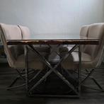 Eettafel met stoelen, Ophalen, Zo goed als nieuw, 4 tot 6 stoelen