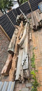 Antieke Houten Balken, Doe-het-zelf en Verbouw, Hout en Planken, Ophalen, Gebruikt, 250 tot 300 cm, 50 mm of meer
