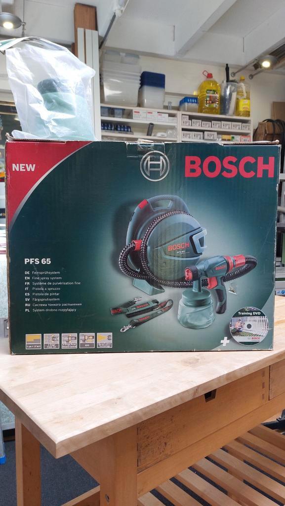 Bosch PFS 65 Fijnspuitsysteem nieuw in doos + extra mengkom, Doe-het-zelf en Verbouw, Schildersmaterialen, Nieuw, Verfspuit of Verfpomp