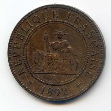 Frans Indo China 1 Cent 1892 - 10 gram  beschikbaar voor biedingen