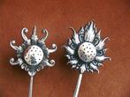 Twee zilveren strooiers, bloemvorm, Nederlands Indië, Antiek en Kunst, Ophalen of Verzenden, Zilver