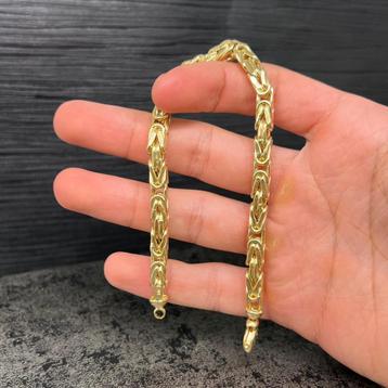 Prachtige 14k gouden dikke koningsarmband 5.7 mm beschikbaar voor biedingen