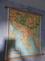 Vintage Schoolkaart "Balkanschiereiland" – R. Bos, Originele, Antiek en Kunst, Ophalen, Aardrijkskunde