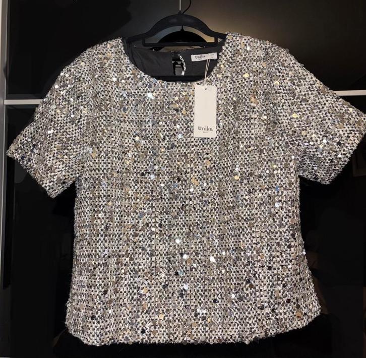 Feestelijke pailletten truitje NOG NIEUW, Kleding | Dames, Gelegenheidskleding, Nieuw, Overige typen, Maat 42/44 (L), Zwart, Ophalen