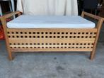 Houten opberg bank/zitbank, Ophalen, 125 cm of meer, Zo goed als nieuw, 75 tot 100 cm