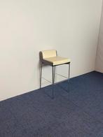 5 x Design barkruk Ahrend, wit leder, chroom frame, Huis en Inrichting, Barkrukken, Ophalen, Met voetsteun, Hout, Gebruikt