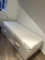 Bed Ikea BRIMNES with storage, 90x200 + mattress, Ophalen, Gebruikt, 90 cm, Eenpersoons