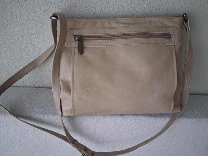 Creme kleurige My lady   leren schoudertas, Sieraden, Tassen en Uiterlijk, Tassen | Schoudertassen, Gebruikt, Overige merken, Beige