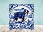Berner sennenhond Delfts Blauwe tegel incl houder, Ophalen of Verzenden, Nieuw