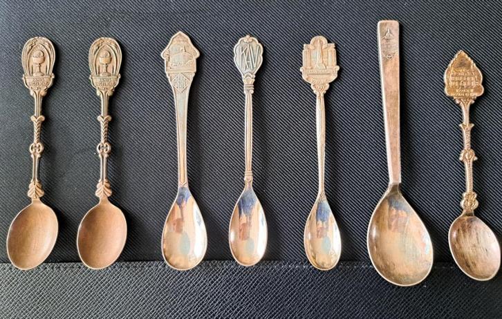 Diverse verzilverde theelepeltjes (7 stuks) samen voor € 7, Antiek en Kunst, Antiek | Bestek, Ophalen