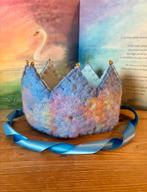 Waldorf vilten verjaardagskroon wol en vilt, Hobby en Vrije tijd, Vilt, Verzenden, Zo goed als nieuw, Figuurtje(s), Wolvilt