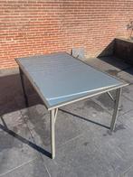 Tuintafel met glasplaat, Ophalen, Gebruikt, Rechthoekig, Aluminium