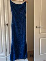 Lange glitter jurk met split, Ophalen of Verzenden, Zo goed als nieuw, Zwart, Galajurk