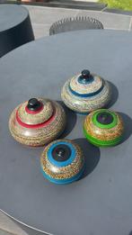 Set Vintage Houten Laksha Dozen Uit Sri Lanka - Lakwerk '60, Ophalen of Verzenden