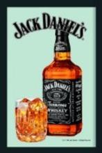 Jack Daniels fles met glas spiegel wand deco reclamespiegel