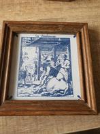 Vintage delfsblauw tegeltje De Vleeshouwer, Antiek en Kunst, Ophalen
