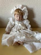 Vintage Goldina porseleinen slapende babypop 35cm, Ophalen of Verzenden, Gebruikt, Pop