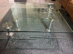 Design Glazen draaibare salontafel, Gebruikt, 50 tot 75 cm, Vierkant, Glas