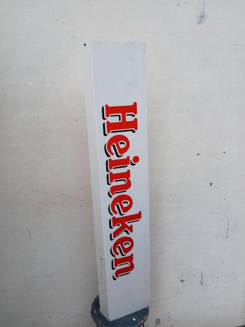 Vintage Heineken lichtbak, Verzamelen, Biermerken, Gebruikt, Reclamebord, Plaat of Schild, Heineken, Ophalen