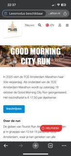Amsterdam marathon Good Morning City Run, Tickets en Kaartjes, Eén persoon