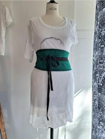 groene nylon obi Ann Demeulemeester stretch riem osfm nieuw beschikbaar voor biedingen