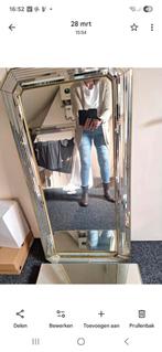 Mooie aparte spiegel zeer zwaar met platootje erg zwaar, Huis en Inrichting, Woonaccessoires | Spiegels, Gebruikt, Ophalen of Verzenden