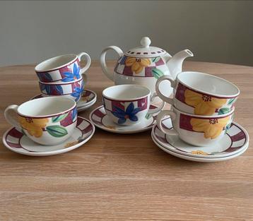 Theeservies Johnson Bros/Hopscotch Red - theepot kop schotel beschikbaar voor biedingen