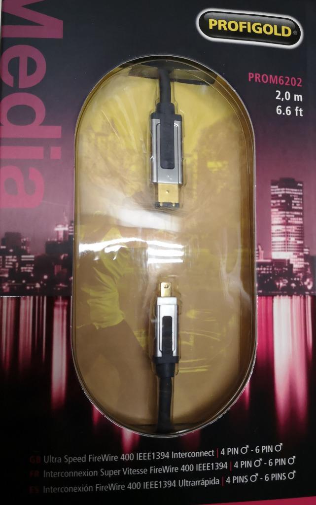 Profigold FireWire kabel, 2 meter Zwart, Audio, Tv en Foto, Audiokabels en Televisiekabels, Nieuw, Overige kabels, Minder dan 2 meter