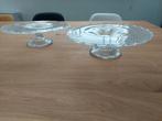 Glazen taartschalen, Ophalen, Glas of Glazen, Gebruikt, Glas