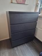 Zwarte IKEA Malm ladekast - 4 lades, Huis en Inrichting, Kasten | Ladekasten, Ophalen, 50 tot 100 cm, Zo goed als nieuw, Minder dan 100 cm