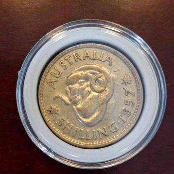 Australische Shilling 1957 beschikbaar voor biedingen