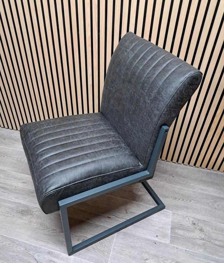 4 Eetkamerstoelen  Grafiet Grijs, Huis en Inrichting, Stoelen, Nieuw, Vijf, Zes of meer stoelen, Metaal, Grijs, Ophalen of Verzenden