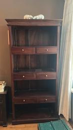 Eikenhouten bruine boekenkast met 6 lades. Geen beschadiging, Eikenhout, Zo goed als nieuw, Met lade(s), 150 tot 200 cm
