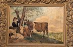 schilderij Herder met schapen en koeien aan de boom, Ophalen