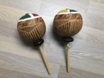 2 Vintage Maracas Samba Ballen Jamaica 25 cm, Ophalen of Verzenden