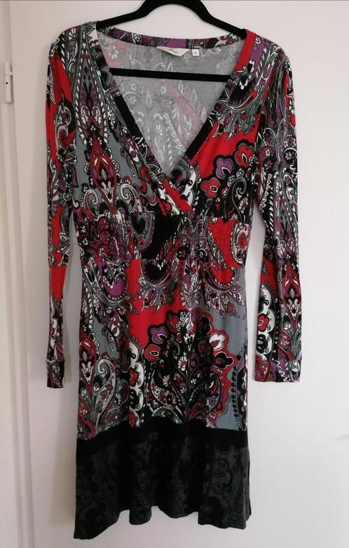 SUPER LEUK zwart/rood/grijs print jurkje van Miss Etam mt. M, Kleding | Dames, Jurken, Nieuw, Maat 38/40 (M), Overige kleuren